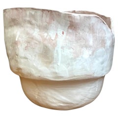 Vaso in ceramica artigianale vintage di grandi dimensioni