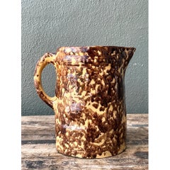 Vintage Ceramic Spatterware Pitcher