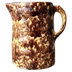 Vintage Ceramic Spatterware Pitcher