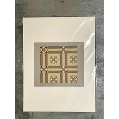 Vintage Geometric Tile Pattern Serigraph
