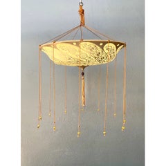 Lámpara de araña italiana vintage de Fortuny, pintada a mano