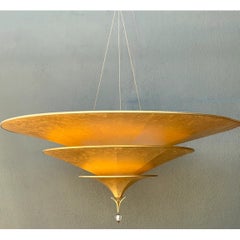Vintage-Kronleuchter „Icaro“ von Fortuny aus Italien, dreistufig, aus Goldfaser