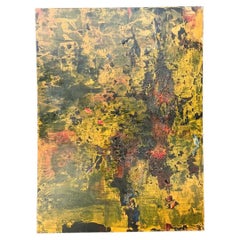 Pintura vintage de expresionismo abstracto sobre lienzo