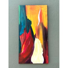 Vintage Abstract Expressionist Painting on Canvas