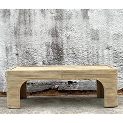 Vintage Coastal Pencil Reed Coffee Table