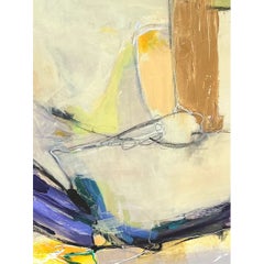 Vintage Abstract Expressionist Oil Painting on Canvas