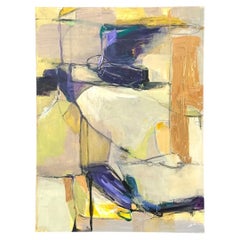 Vintage Abstract Expressionist Oil Painting on Canvas