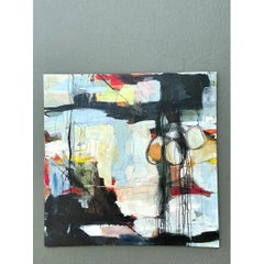 Vintage Abstract Expressionist Oil Painting on Canvas