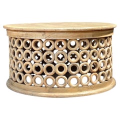 Vintage Wooden Openwork Coffee Table