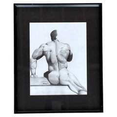 Disegno vintage di nudo maschile su carta