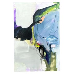 Vintage Abstract Expressionist Oil Painting on Canvas