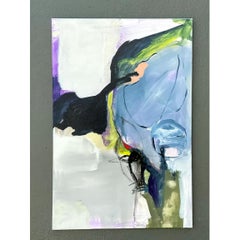 Vintage Abstract Expressionist Oil Painting on Canvas