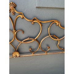 Vintage Italian Palladio Gilt King Scroll Headboard