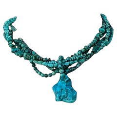 Vintage Turquoise Beaded Multi-Strand Necklace