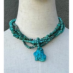 Vintage Turquoise Beaded Multi-Strand Necklace