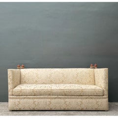 Vintage Edward Ferrell Jacquard Fleur De Lys Knole Sofa