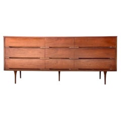 Vintage MCM Danish Teak Nine-Drawer Dresser