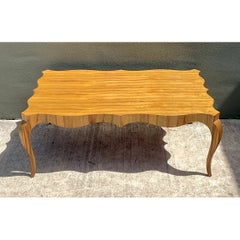 Vintage Keno Bros For Theodore Alexander Scalloped Edge Coffee Table