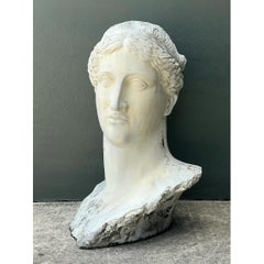 Vintage Monumental Fiberglass Roman Goddess Head Sculpture