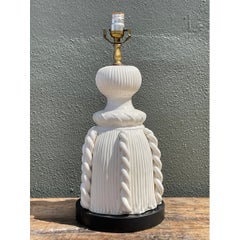 Vintage Ceramic Rope Detail Table Lamp