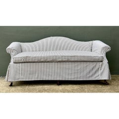 Vintage Hickory Chair Tie Back Slipcovered Camelback Sofa