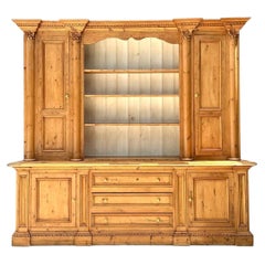 Vintage Monumental Rustic Pine Hutch
