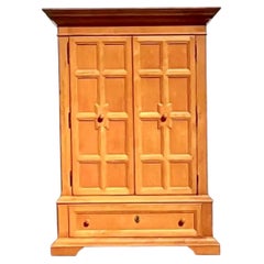 Vintage Drexel Pine Armoire Cabinet