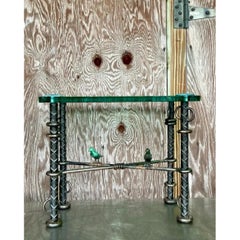 Vintage Boho Ilana Goor Rebar Birds Side Table
