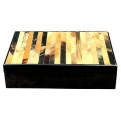 Vintage Horn and Wood Decorative Box