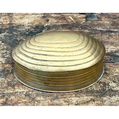 Boîte à bijoux vintage en laiton, de type « clamshell »