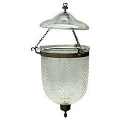 Vintage Diamond Cut Crystal Bell Jar Lantern