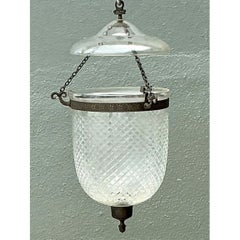 Vintage Diamond Cut Crystal Bell Jar Lantern