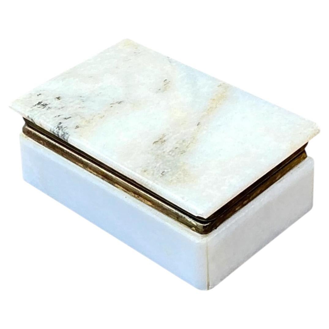 Vintage Stone and Metal Trinket Box