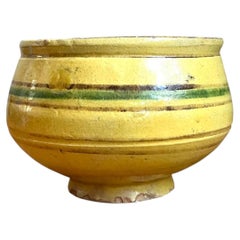 Vintage Striped Earthenware Decorative Bowl