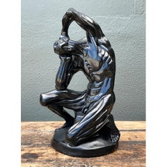 Vintage Plaster Flayed Man Expressionist Sculpture