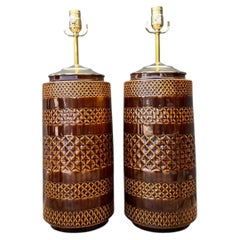 Vintage Geometric Pattern Ceramic Lamps