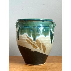 Vintage Drip Glaze Pottery Vase