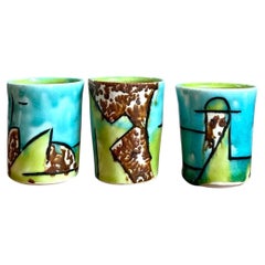 Vintage Hand-Painted Ceramic Cups