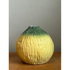 Vintage Green Ombre Ceramic Vase