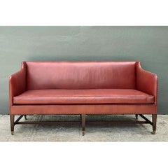 Vintage Saybolt And Cleland Nailhead Trim Leather Sofa