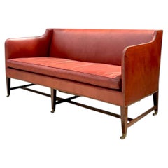 Vintage Saybolt And Cleland Nailhead Trim Leather Sofa