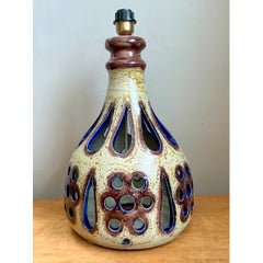 Vintage MCM Pierced Ceramic Table Lamp
