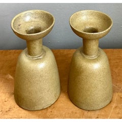 Vintage Modernist Ceramic Candle Holders