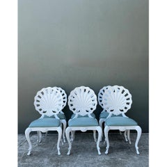 Vintage Cast Aluminum Shell Back Grotto Chairs - Set Of 6
