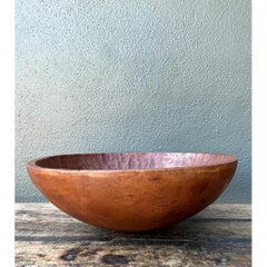 Vintage Hand-Carved Wooden Salad Bowl