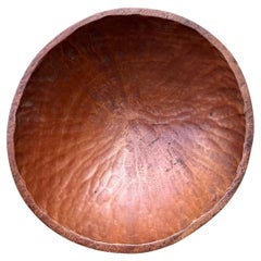 Vintage Hand-Carved Wooden Salad Bowl