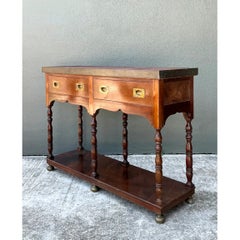 Vintage Double Sided Campaign Console Table