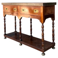 Vintage Double Sided Campaign Console Table