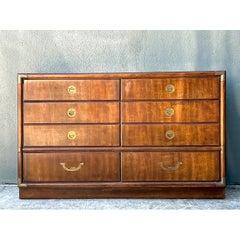 Vintage Drexel Wood and Metal Campaign Dresser