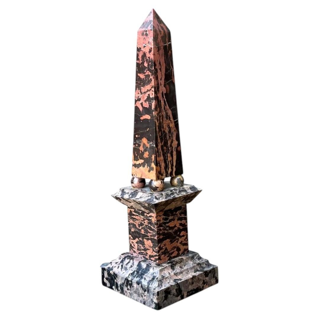 Vintage Marble Obelisk Sculpture